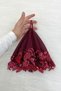 Burgundy Bride Groom Handkerchief, Halay Handkerchief, Sequin Beaded, Wedding Henna Circumcision Promise Engagement - 2