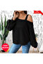 Women's Long-Sleeved One-Shoulder Exposed Black Viscose Blouse Editors Picks