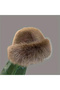 Luxury Winter Plush Fur Hip Hat - Faux Fur, Russian Slavic Mongolian Collar Christmas Gift - 2