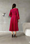 Fuchsia Balloon Sleeve Crew Neck Midi Dress - 5