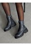 Women's Genuine Leather Special Design Lace up Zippered Boots