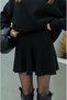 Mesh Mini Skirt Fisherman Sweater Bottom Top Knitwear Set - 4