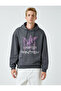 Hooded Oversize Sweatshirt Rose Gold Butterfly Printed Bat Sleeve - 3