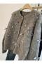 Gray Soft Knitwear Women's Princess Cardigan with Bow Ribbon Detail - 4