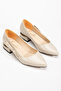 Women's 3 cm Low Heel Beige Comfortable and Full Fit - 3