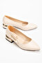 Women's 3 cm Low Heel Beige Comfortable and Full Fit - 3