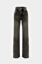 High Waist Wide Leg Snow Wash Wide Leg Seamless Jeans