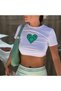 Y2k Green Vintage Heart Detail Half Crop Top T-shirt BRAVECROP-ASD01AD5468999AD - 3
