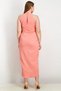 Women Knot Neck Tulip Hem Midi Dress, Coral Pink - 3