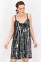 Women Sequin Mini Dress, Black