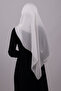 Cream Back Tie Shawl Chiffon Crossed Three-Striped Pleated 1458_40 - 4