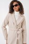 9118 Double Breasted Collar Stamp Coat - Cream - 4