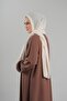 Beige Practical Ready-To-Wear School Shawl Knitted Fabric Plain 2118_12 - 2