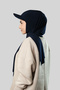 Navy Blue Practical Instant Hat Hijab Shawl Sandy Plain 3008_02 - 3
