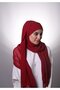 Claret Red Practical Ready-made Interlaced Bonnet Shawl Chiffon Cross 2001_16 - 8