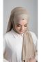 Beige Back Tie Shawl Viscose Fabric Three Stripes 2103_12 - 3