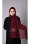 Claret Red Practical Ready Interlocking Shawl Chiffon Fabric Hijab Bonnet 3009_16 - 4