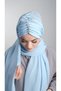 Baby Blue Back-Tie Shawl Chiffon Pleated Stone Embellished Handmade Embroidered 1840_11 - 5