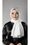 White Practical Ready-made Snap-on Hijab Shawl Knitted Fabric with Stone Star Pattern 2118Y_42