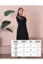 Women's Black Plus Size Sleeves Pearl Detailed Evening Dress - 4