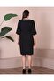 Women's Black Plus Size Sleeves Pearl Detailed Evening Dress - 6