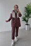 Rope Binding - 2-Piece Hijab Set with Double Pocket Cover, Brown