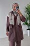 Rope Binding - 2-Piece Hijab Set with Double Pocket Cover, Brown - 3