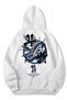 Men's Hooded Sweatshirt Back Snake Print White