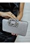 Women's Evening Big Platinum Shiny Chain Wedding Night Party Bag - 2