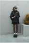 Pleated Mini Skirt Fisherman Sweater Top and Bottom Knitwear Set Anthracite - 3