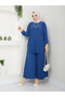 New Season Self-Plissee Stylish Skirt Look Trousers Tunic Suit - 3