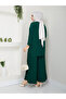 New Season Self-Plissee Stylish Skirt Look Trousers Tunic Suit - 4