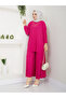 New Season Self-Plissee Stylish Skirt Look Trousers Tunic Suit - 6