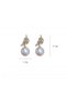 Elegant Pearl Detailed Leaf Figured Steel Earrings - Special Design Silver Color - 7