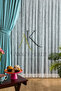 READY TO USE TURQUOISE COLOR PLEATLESS EXTRAFORCED FLAT SEWING PHONE CURTAIN SINGLE WING 9199