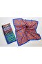 Navy Blue Patterned Moss Crepe Scarf - 2