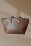 Tan Women's Hand and Shoulder Bag with Zippered Pockets - 2