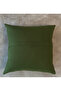Mink Color Frame Embroidered Throw Pillow on Green Color Upholstery Fabric - 5