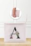 Letter A Patterned Linen Makeup Bag
