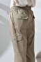 Men's Cargo Pants with Side Pockets and Elastic Waist for Hajj and Umrah, Beige - 7