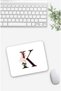 Floral K Letter Patterned Mouse Pad
