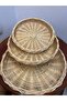 Handmade Set of 3 Bohemian Rattan Bamboo Wicker Wall Basket Ornament Wall Plate