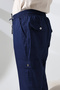 Men's Side Pocket Elastic Waist Hajj and Umrah Cargo Pants Navy Blue - 7