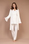 Double Breasted Maternity Pajamas Set with Lace Detail - 8