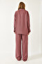Women's Plum Fish Scale Fabric Top and Bottom Set 6003 60351296 - 3