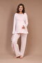 Double Breasted Maternity Pajama Set with Plain Dressing Gown - 6