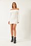 Women's White Madonna Collar Midi Length Dress 0202 60261222 - 6