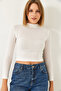 Women's White Half Turtleneck Blouse 4001 60261210 - 3
