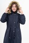 Women's Water Resistant Plus Size Hooded Waist Drawstring Long Fur Coat Coat