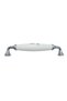 White Polymer Floral Print Handle with Chrome Feet 128 mm Set of 5 |   Modern Furniture Cabinet Handle - 4